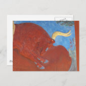 ノッソス・レッド・ブルのミノア宮殿 ポストカード (正面/裏面)