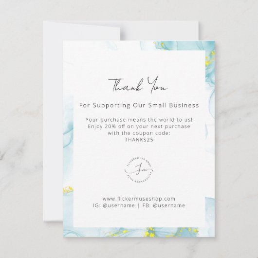 ノッチンガムウォーターカラービジネスサンキューカード サンキューカード (裏面)