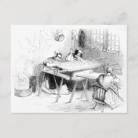 ノッチンガムレースメーカーでの一日 ポストカード (正面)