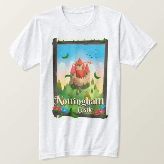 ノッティンガム城の旅行ポスター Tシャツ (デザイン正面)