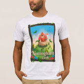 ノッティンガム城の旅行ポスター Tシャツ (正面)