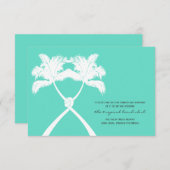 ノッテッドパームツリートロピカルウェディングレセプションカード 招待状 (正面/裏面)