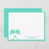 ノッテッドパームツリートロピカルデスティネーションウェディング サンキューカード (正面/裏面)