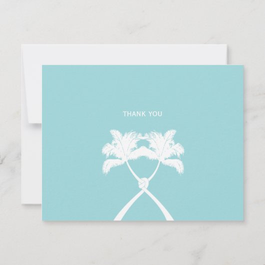 ノッテッドパームツリートロピカルデスティネーションウェディング サンキューカード (裏面)