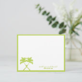 ノッテッドパームツリートロピカルデスティネーションウェディング サンキューカード (スタンド正面)
