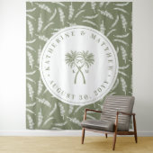 ノッテッドパームツリートロピカルデスティネーションウェディング タペストリー (インサイチュ)