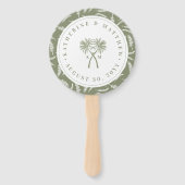 ノッテッドパームツリートロピカルデスティネーションウェディング ハンドファン (正面)