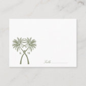 ノッテッドパームツリートロピカルデスティネーションウェディング プレイスカード (正面)