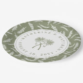 ノッテッドパームツリートロピカルデスティネーションウェディング ペーパープレート (アングル)