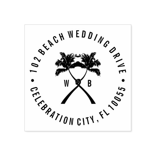 ノッテッドパームツリートロピカルデスティネーションウェディング ラバースタンプ (インプリント)