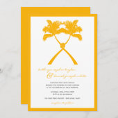 ノッテッドパームツリートロピカルデスティネーションウェディング 招待状 (正面/裏面)