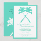 ノッテッドパームツリートロピカルデスティネーションウェディング 招待状 (正面/裏面)