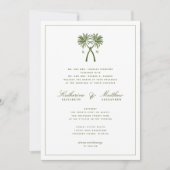 ノッテッドパームツリートロピカルデスティネーションウェディング 招待状 (正面)