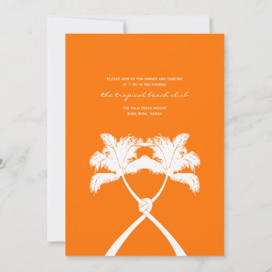 ノッテッドパームツリートロピカルデスティネーションウェディング 招待状 (裏面)