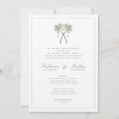 ノッテッドパームツリートロピカルデスティネーションウェディング 招待状 (正面)