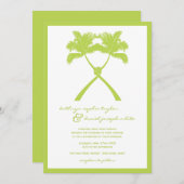 ノッテッドパームツリートロピカルデスティネーションウェディング 招待状 (正面/裏面)