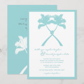 ノッテッドパームツリートロピカルデスティネーションウェディング 招待状 (正面/裏面)