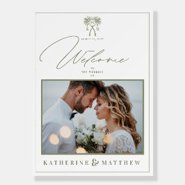 ノッテッドパームツリートロピカル結婚の歓迎サイン