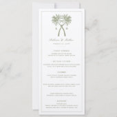 ノッテッドパームツリートロピッ結婚カルのメニューデザイン 招待状 (正面)