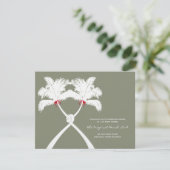 ノッテッドパームツリーレッドラブズ結婚エンクロージャカード 招待状 (スタンド正面)