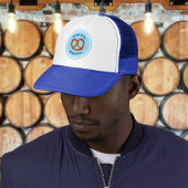 ノッテッドプレッツェルブレッドオンブルー&ホワイト – 独自の文字 キャップ