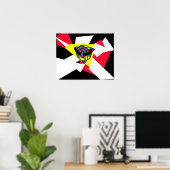 "ノッテッドワールド"ファインアートプリントブラック ポスター (ホームオフィス)