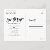 ノットを結ぶモダン日付ブラシスクリプトの保存 ポストカード (裏面)