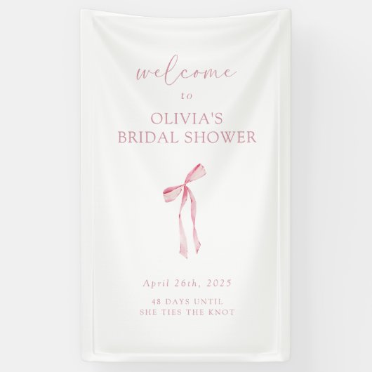 ノットピンクボウ ブライダルシャワーのご案内 横断幕 (縦)