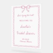 ノットピンクボウ ブライダルシャワー ウェルカムサイン アクリルサイン (傾斜)