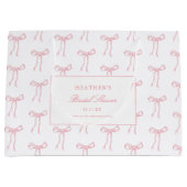 ノットブルーを結ぶトイレピンクボウブライダルシャワー ラージペーパーバッグ (正面)