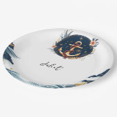 ノットボートシップ海軍ブルー航海のブライダルシャワー ペーパープレート (アングル)