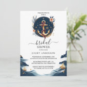 ノットボートシップ海軍ブルー航海のブライダルシャワー 招待状 (スタンド正面)