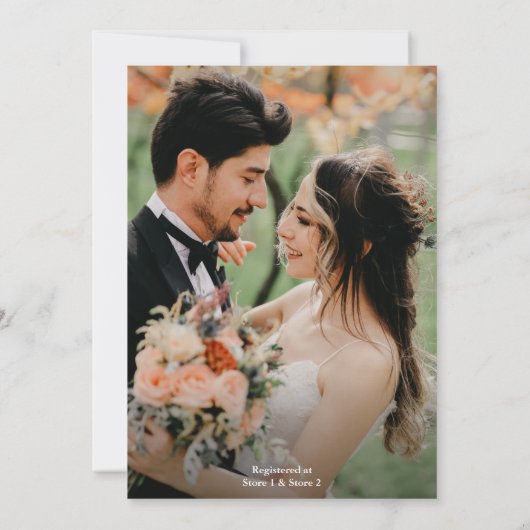 ノットボートシップ縁どフォト写真ブライダルシャワー 招待状 (裏面)