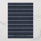 ノット図解入りの、写真付きの結婚式招待状 – ネイビー 箔招待状 (裏面)