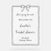 ノット・ザ・ボウ ブライダルシャワーのウェルカムサイン アクリルサイン (正面)