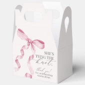 ノット ピンクのブライダルシャワーのギフト フェイバーボックス (見開き)