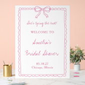 ノット ピンク ボウ ブライダル シャワー ウェルカム サイン (ウェディング)