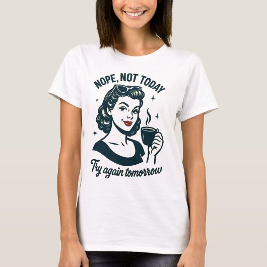 ノッペノットトゥデイレトロコーヒー引用文 Tシャツ (正面)