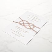 ノッ図解入りの、写真付きのト結婚式招待状 – タン 箔招待状 (回転した状態)