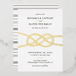 ノッ図解入りの、写真付きのト結婚式招待状 – 黒 箔招待状