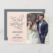 ノッ大切ク結婚の発表 – ライトピーチ 案内ポストカード (正面/裏面)