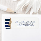 ノッ航海のトバーラップストライプネイビー結婚ズ ラベル (インサイチュ)