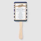 ノッ航海のトバーラップネイビーストライプ結婚式 プログラム ハンドファン (正面)