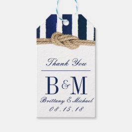 ノッ航海のトバーラップ海軍ストライプのギフト結婚ラベル ギフトタグ