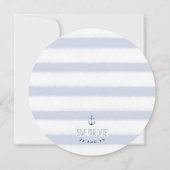 ノッ航海のトブルー水彩いかり日付を保存 招待状 (裏面)