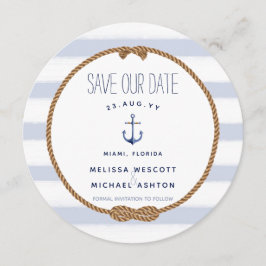 ノッ航海のトブルー水彩いかり日付を保存 招待状