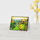 ノテカード染めのガラス-ルイスティファニー4 カード (黄色い花)