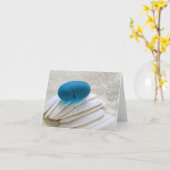 ノテカード – シーグラスティール(緑がかった色) カード (黄色い花)