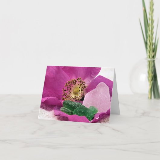 ノテカード – ビーチバラとシーグラス カード (正面)