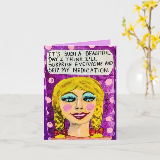 ノテカード – 私が唱える美しい考え日だ カード (黄色い花)